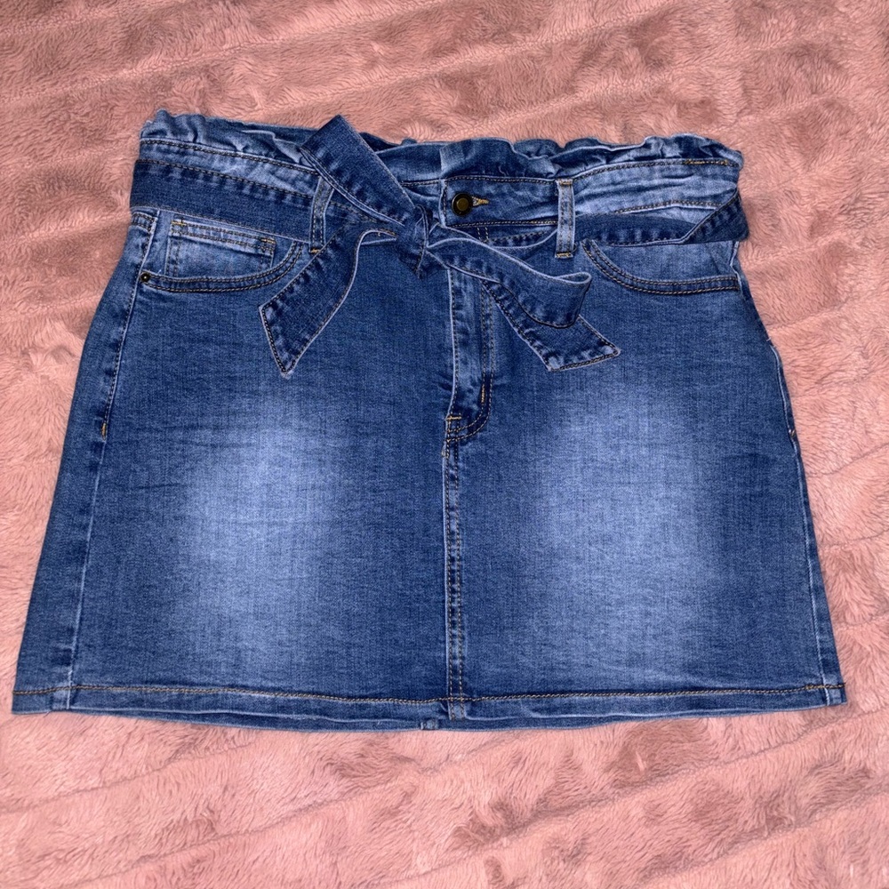 Denim mini skirt